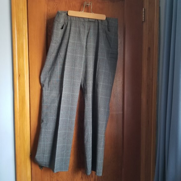 Vintage 90s, gray, brown, black, turquoise light plaid/stripes, L, Jessica Sears - Picture 2 of 10